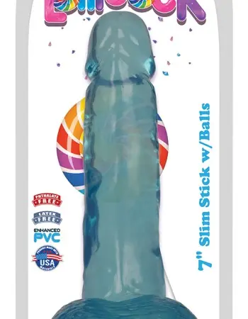 Lollicock - 7 Inch Slim Stick With Balls - Berry Ice