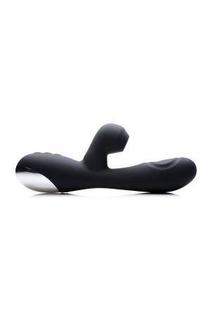 Shegasm 5 Star 10x Silicone Suction & Pulsing Rabbit - Black