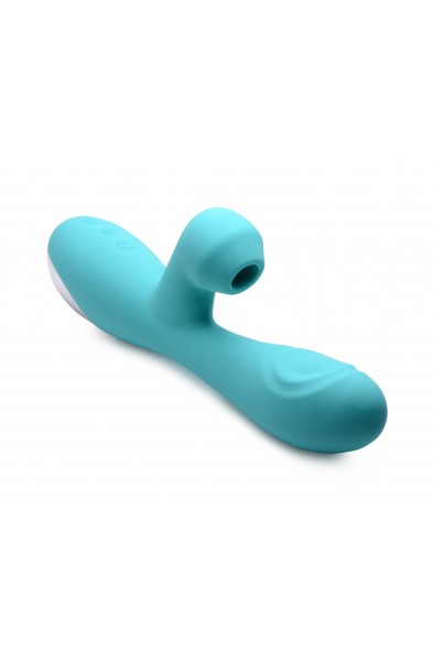 Shegasm 5 Star 10x Silicone Suction & Pulsing Rabbit - Teal