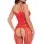 All Heart Crotchless Bodystocking - Red - One Size