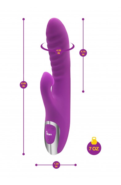 Frenzy - Rabbit Vibe With Clitoral Suction - Berry