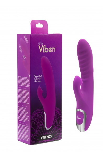 Frenzy - Rabbit Vibe With Clitoral Suction - Berry