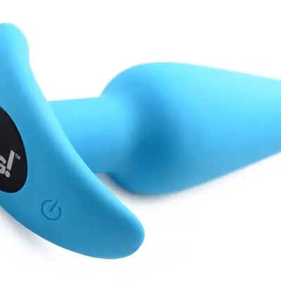 21x Silicone Butt Plug With Remote - Blue