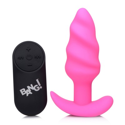 21x Silicone Swirl Plug With Remote - Pink