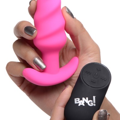 21x Silicone Swirl Plug With Remote - Pink