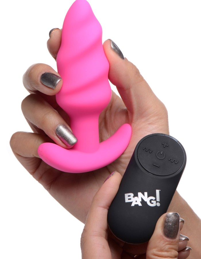 21x Silicone Swirl Plug With Remote - Pink