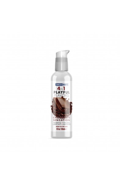 Swiss Navy 4-in-1 Playful Flavors - Chocolate  Sensation - 4 Fl. Oz.