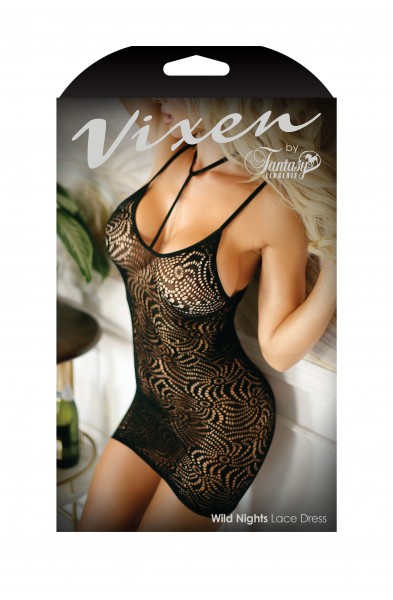 Wild Nights Harness Stretch Lace Dress With Open  Back - One Size - Xl