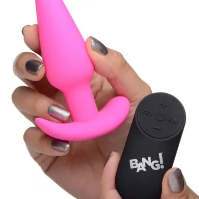 21x Silicone Butt Plug With Remote - Pink