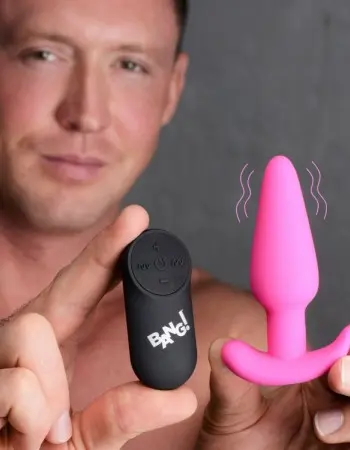 21x Silicone Butt Plug With Remote - Pink