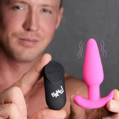 21x Silicone Butt Plug With Remote - Pink