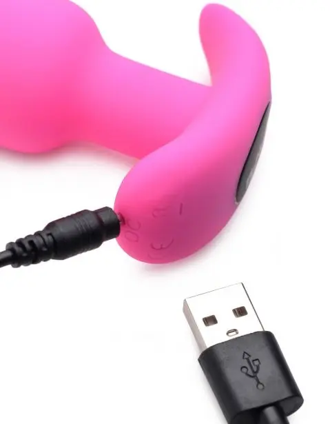 21x Silicone Butt Plug With Remote - Pink
