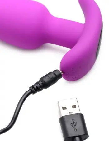 21x Silicone Butt Plug With Remote - Purple