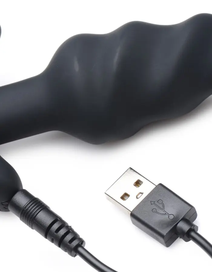 21x Silicone Swirl Plug With Remote -Black