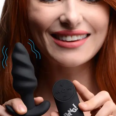 21x Silicone Swirl Plug With Remote -Black