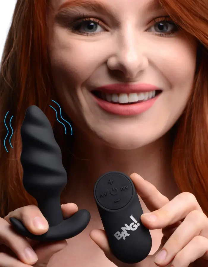21x Silicone Swirl Plug With Remote -Black