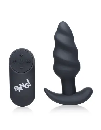 21x Silicone Swirl Plug With Remote -Black
