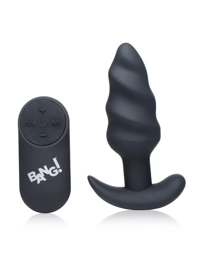 21x Silicone Swirl Plug With Remote -Black