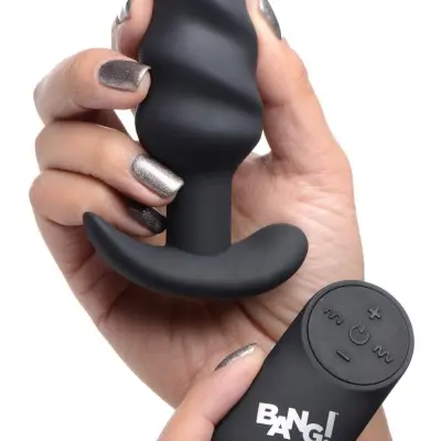 21x Silicone Swirl Plug With Remote -Black
