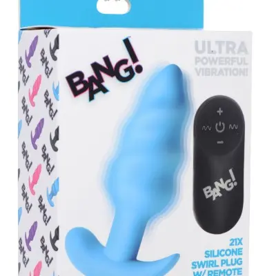 21x Silicone Swirl Plug With Remote - Blue