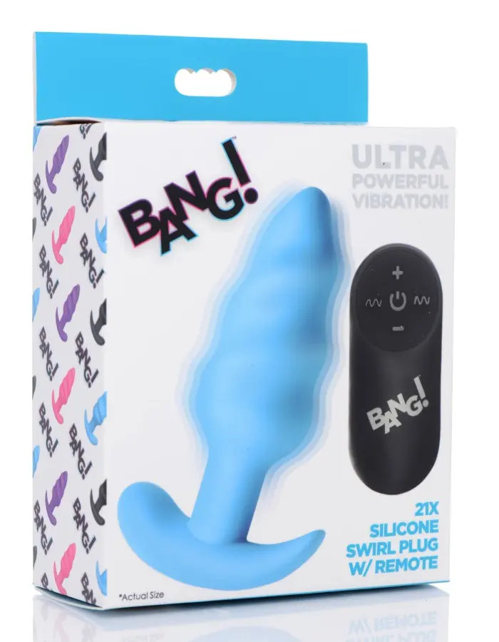 21x Silicone Swirl Plug With Remote - Blue