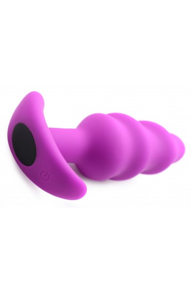 21x Silicone Swirl Plug With Remote - Purple