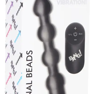 Bang - Vibrating Silicone Anal Beads and Remote Black