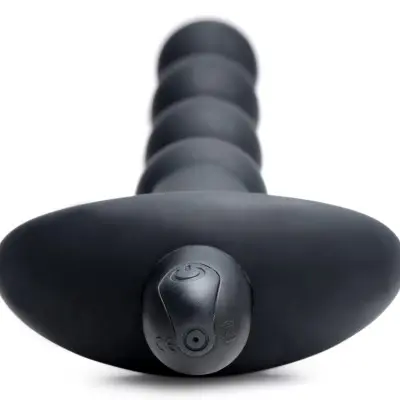 Bang - Vibrating Silicone Anal Beads and Remote Black