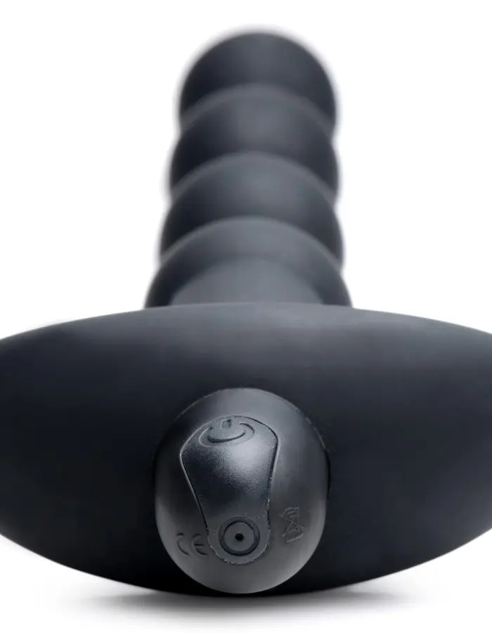 Bang - Vibrating Silicone Anal Beads and Remote Black