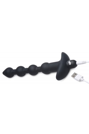 Bang - Vibrating Silicone Anal Beads and Remote Black