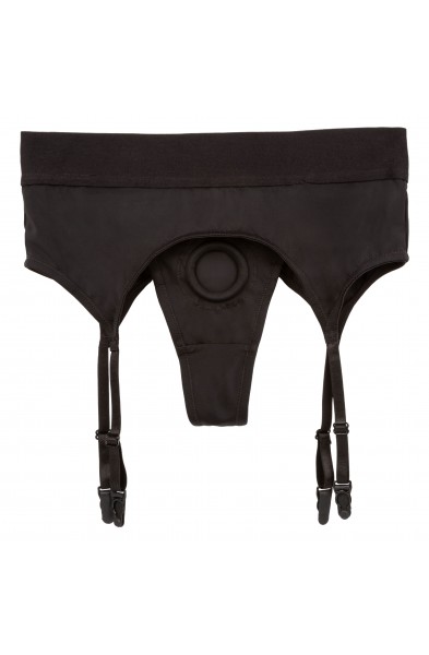 Boundless Thong With Garter - 2l/3xl - Black