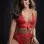 2pc O-Ring Boyshort Halter Top and Stockings -  One Size - Candy Red