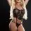 1pc Butterfly Teddy With Daring Lace -Up Front  Thong and See-Through Detail - One Size - Blackout