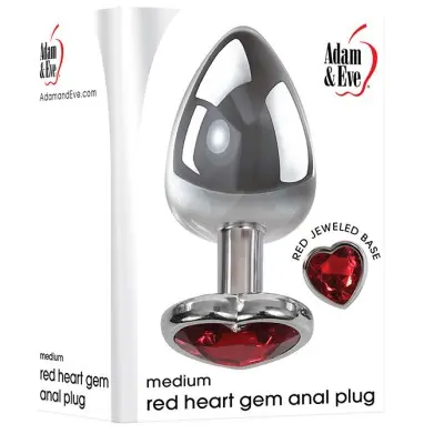 Medium Red Heart Gem Anal Plug