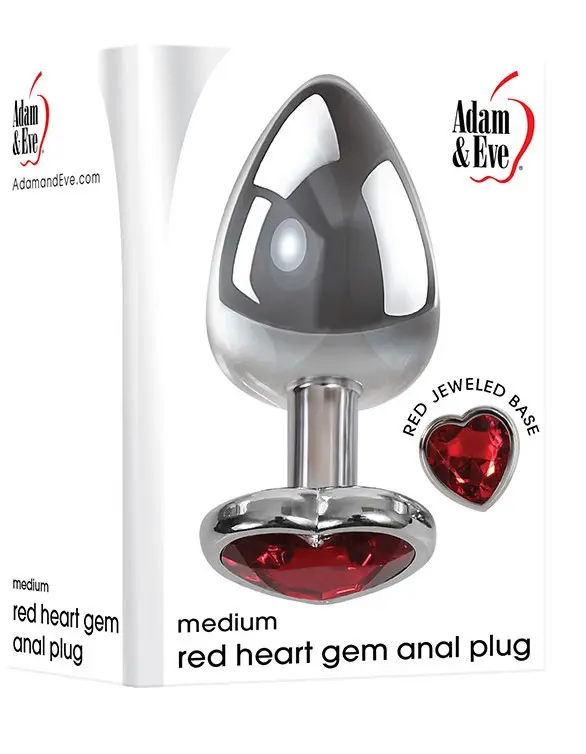 Medium Red Heart Gem Anal Plug