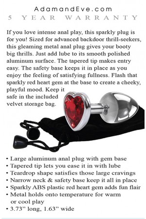 Large Red Heart Gem Anal Plug