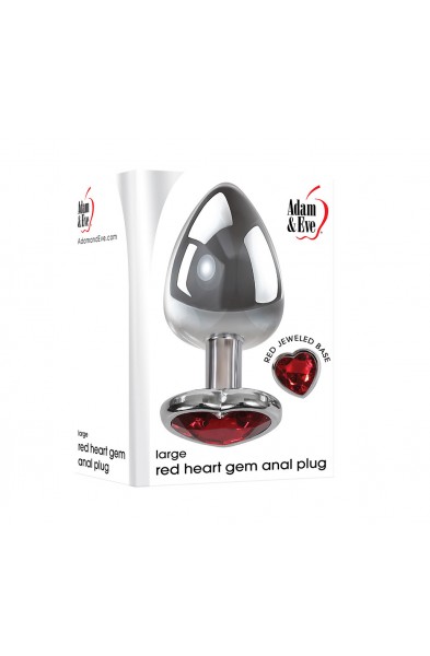 Large Red Heart Gem Anal Plug