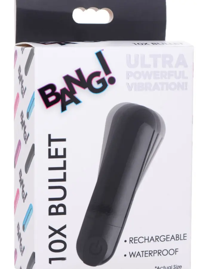 10x Rechargeable Vibrating Metallic Bullet - Black