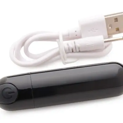 10x Rechargeable Vibrating Metallic Bullet - Black
