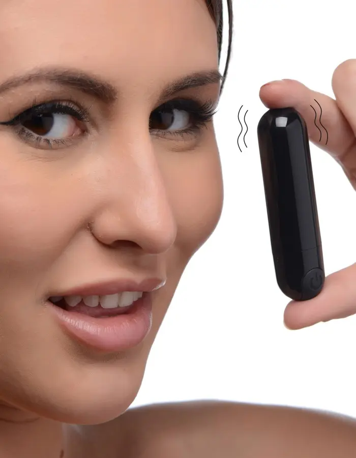 10x Rechargeable Vibrating Metallic Bullet - Black