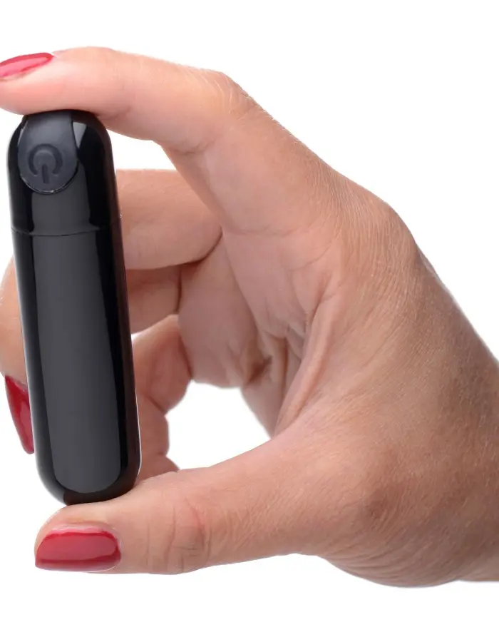 10x Rechargeable Vibrating Metallic Bullet - Black