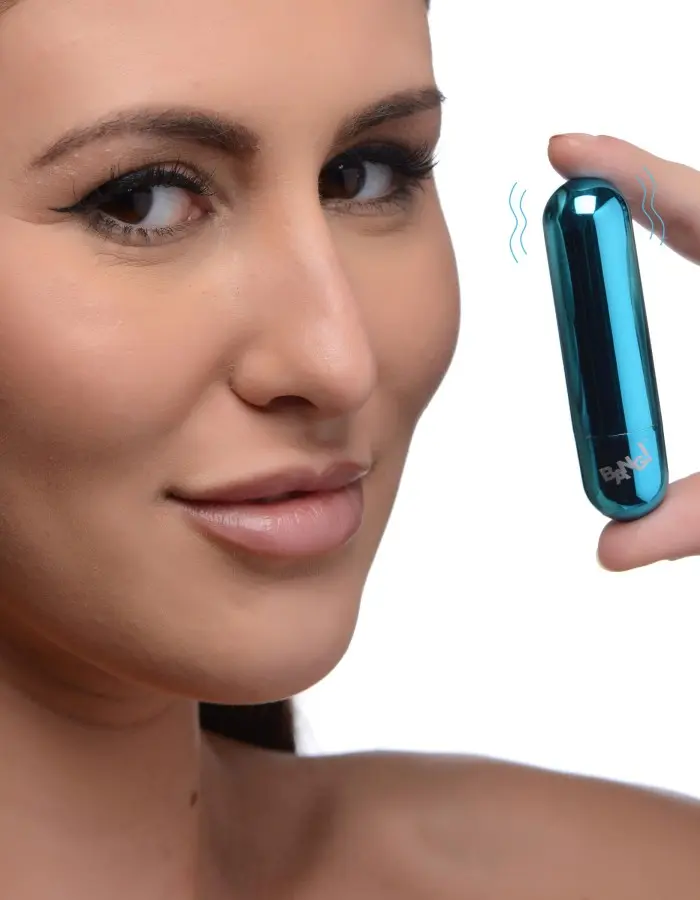 10x Rechargeable Vibrating Metallic Bullet - Blue