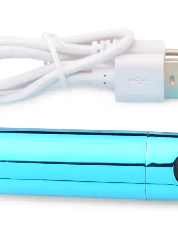 10x Rechargeable Vibrating Metallic Bullet - Blue