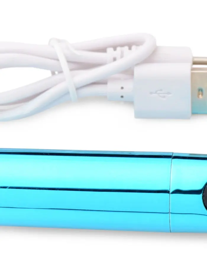 10x Rechargeable Vibrating Metallic Bullet - Blue
