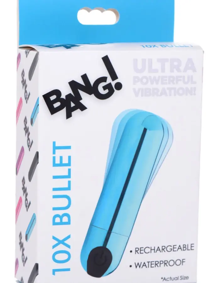 10x Rechargeable Vibrating Metallic Bullet - Blue