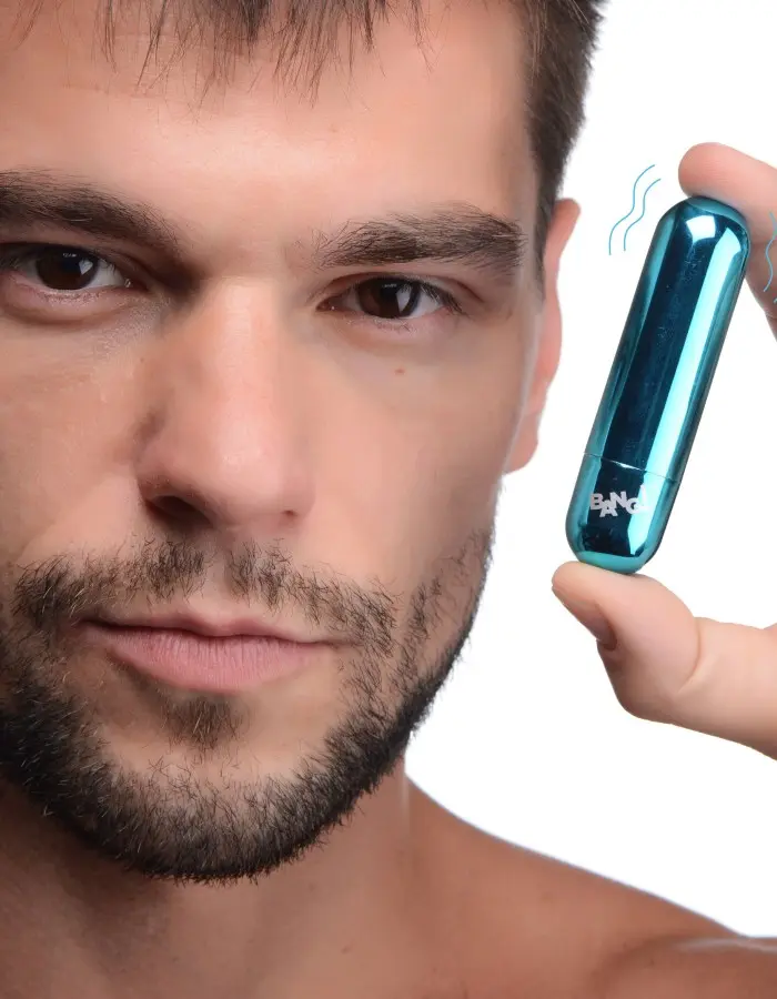 10x Rechargeable Vibrating Metallic Bullet - Blue