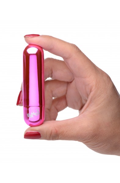 10x Rechargeable Vibrating Metallic Bullet - Pink