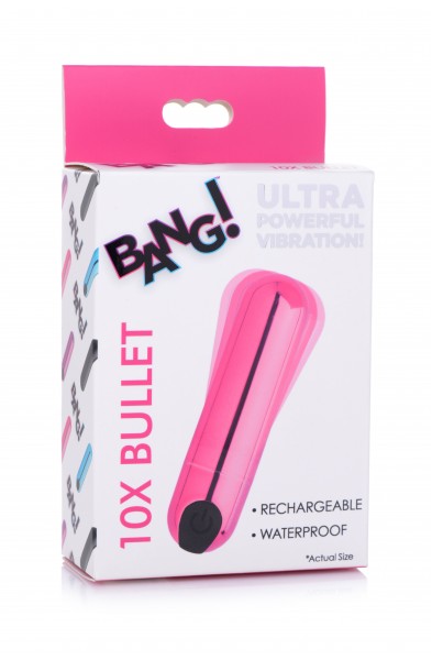 10x Rechargeable Vibrating Metallic Bullet - Pink