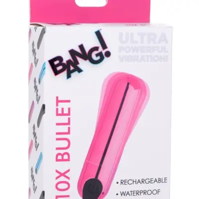 10x Rechargeable Vibrating Metallic Bullet - Pink