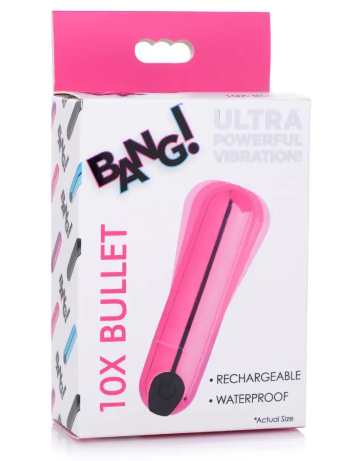 10x Rechargeable Vibrating Metallic Bullet - Pink